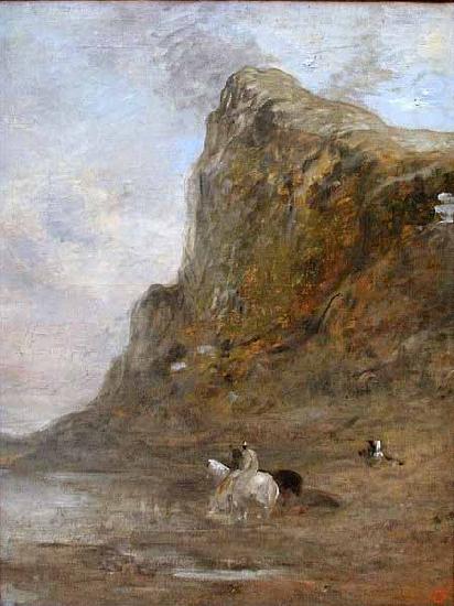 Eugene Fromentin Moroccan Horsemen at the Foot of the Chiffra Cliffs china oil painting image